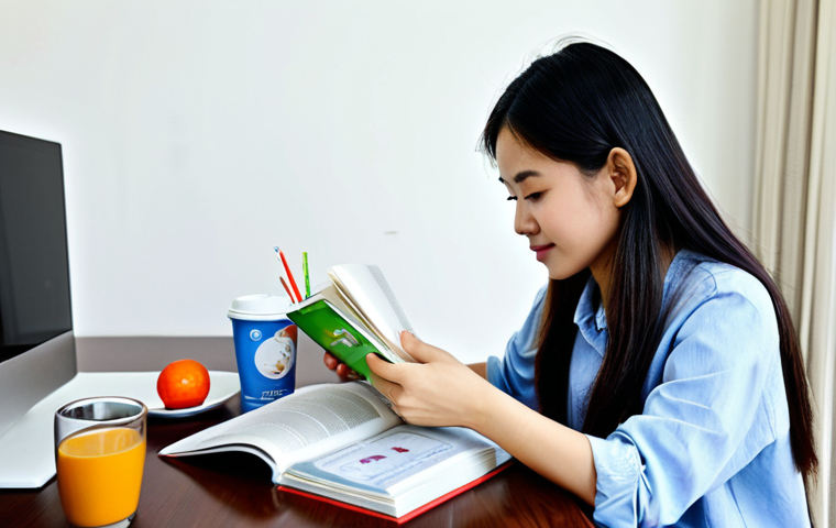 Learning Vietnamese**
"A young woman sitting at a desk in a bright, modern apartment in Hanoi, fully clothed in a casual, modest outfit, studying Vietnamese with a textbook and flashcards. The scene includes a cup of Vietnamese coffee (cà phê sữa đá) and a bowl of fresh fruit. Safe for work, appropriate content, perfect anatomy, natural proportions, family-friendly, high-quality digital art."
**