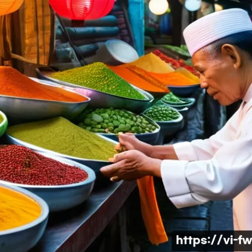 Home 33 문화 충격에 대한 스스로의 경험 기록하기 - A vibrant street scene in a Southeast Asian market at dawn, showcasing diverse locals greeting each ...