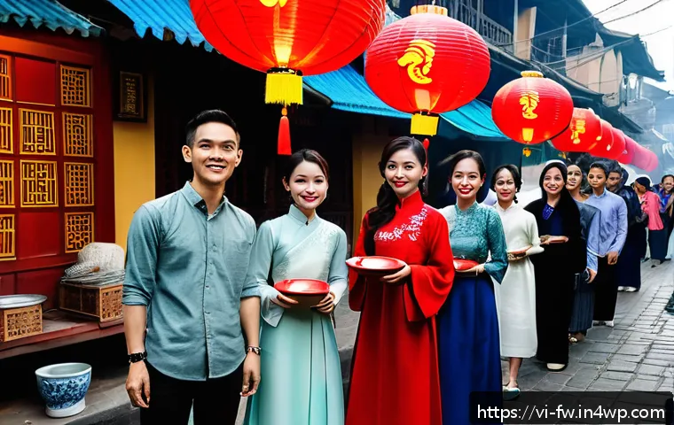 문화 충격 대처를 위한 개인의 성장 사례 - A diverse group of young Vietnamese people actively participating in a traditional Tet festival in H...